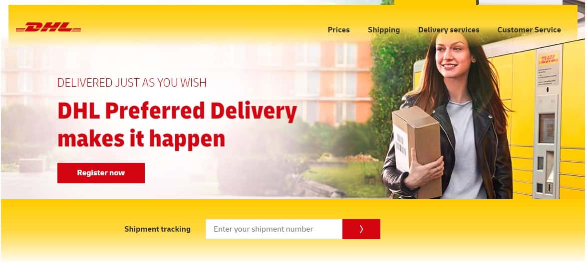 Отслеживание посылки DHL Germany на сайте компании
