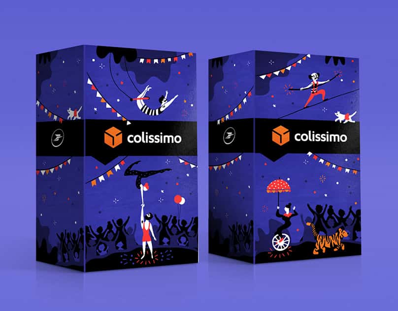 Праздничная упаковка для посылок компании Colissimo